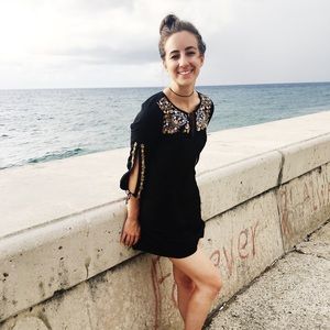 Madewell Slit Sleeve Embroidered Dress